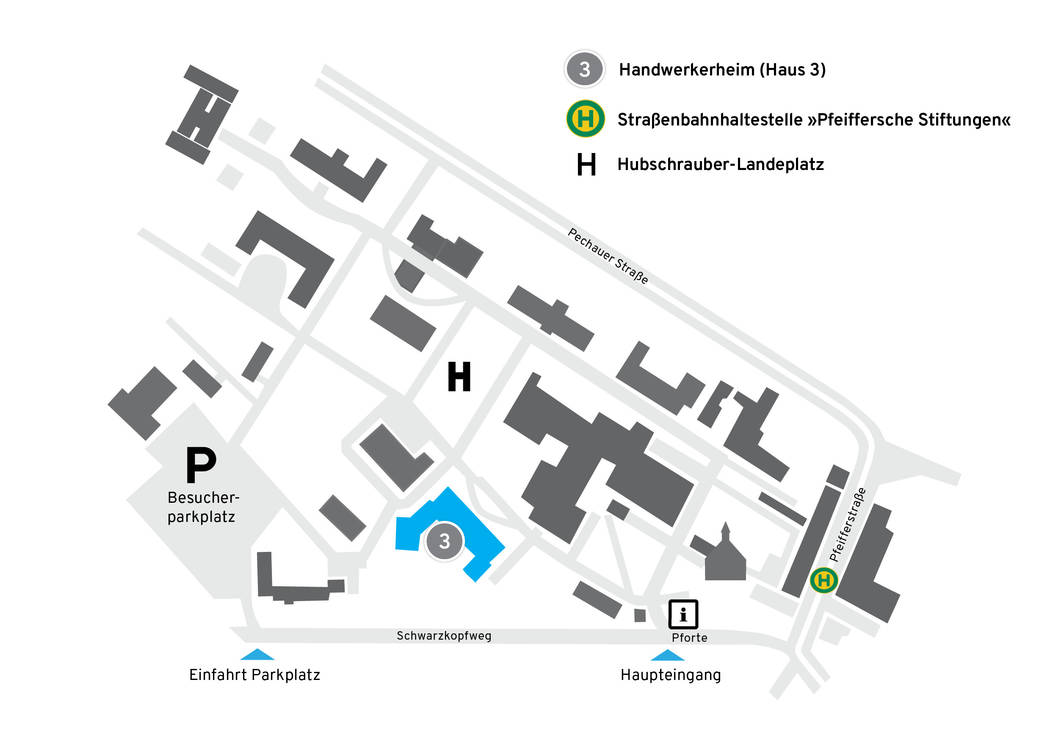 Lageplan Pfeiffersche Stiftungen