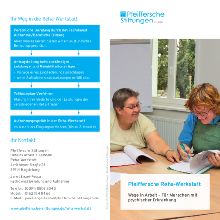 Wege in Arbeit – Angebote der Pfeifferschen Reha-Werkstatt