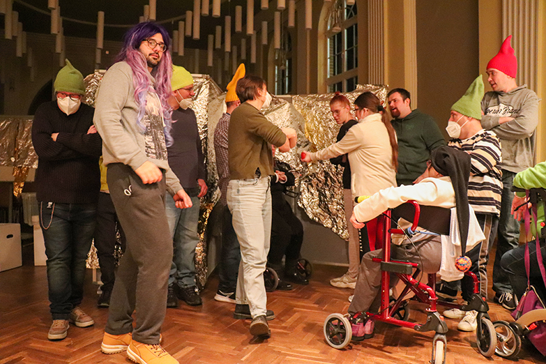 15 Mitglieder vereint die Theatergruppe für Menschen mit Behinderung Probeneinblick Theaterprojekt Pipers