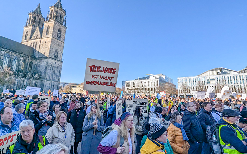 Demonstration gegen Kürzungen in der Eingliederungshilfe