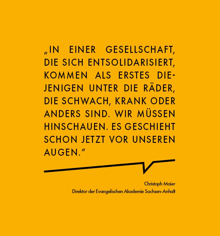 Soziale Gerechtigkeit: Ein zentrales Anliegen diakonischer Unternehmen Zitat Christoph Maier, Evangelische Akademie Sachsen-Anhalt